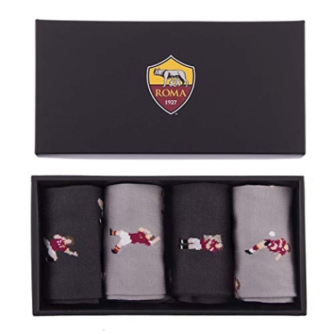AS Roma, Casual Socks Box Set Unisex - Erwachsene, Black/Red, 40-46