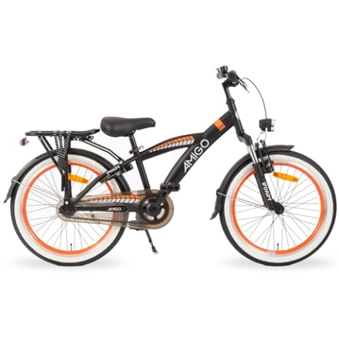 AMIGO Roady 20 Zoll 31 cm Jungen Rücktrittbremse Schwarz/Orange