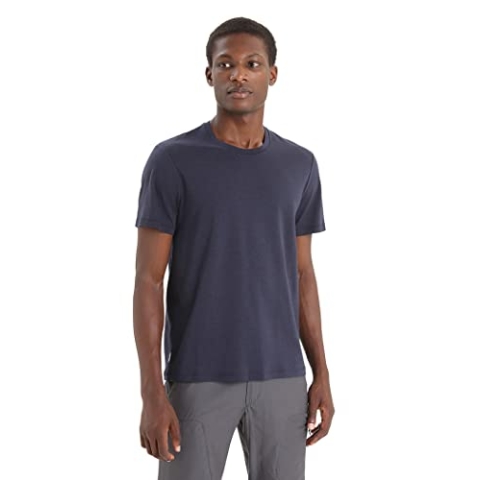 Icebreaker - Herren T- Shirt Natural Blend Zentral Klassisch Slim Fit - Für Alltag, Fitness & Training - Midnight Navy, L