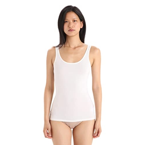 Icebreaker Damen Siren Tank Top - Sporttop Damen - Merinowolle Unterwäsche - Snow, M