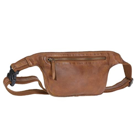 Bear Design Bauchtasche Gürteltasche Herren Damen Leder lässig modern Cognac auch Crossover zu tragen