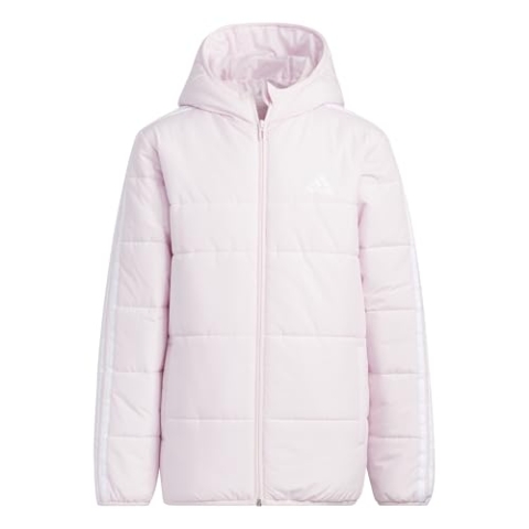 adidas Unisex Kinder 3-Stripes Padded Jacket Kids, Clear Pink, 11-12 Years