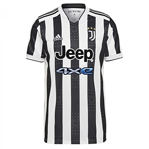 adidas Herren Juventus Turin, seizoen 2021/22, speeluitrusting thuisshirt Trikot, Weiß / Schwarz, L EU
