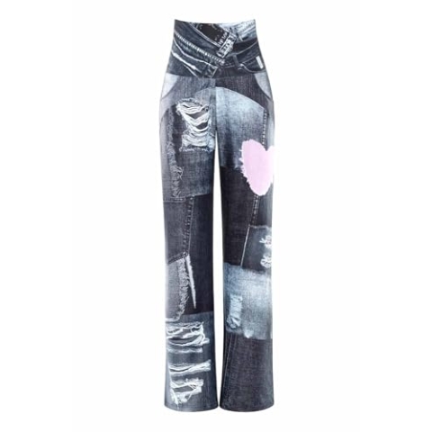 Winshape Damen Functional Comfort Culottes Cul101c “high Waist” Mit Patchwork-Print Trainingshose, Grau, XL EU