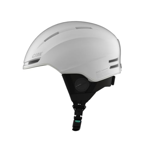 CRNK Skadi Skihelm mit Bluetooth Headset - Skihelm Herren - Skihelm Damen - Skihelme - Ski Helm Männer - Ski Helm Frauen - Snowboard Helm - Ski Helmet - Skihelm Weiss - Active Noise Cancellation - L