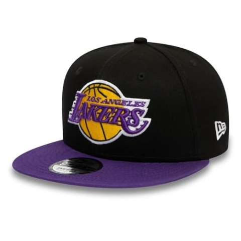 New Era Los Angeles Lakers NBA Essential Schwarz Lila Verstellbare 9Fifty Snapback Cap - S-M (6 3/8-7 1/4)