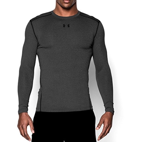 Under Armour Herren Langarmshirt UA CG Crew, Carbon Heather, LG, 1265650-090