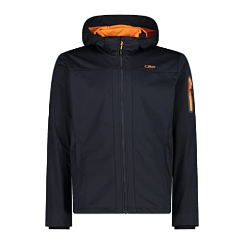 CMP - Leichte Herren-Softshelljacke mit abnehmbarer Kapuze, Anthrazit-Flamme, 50