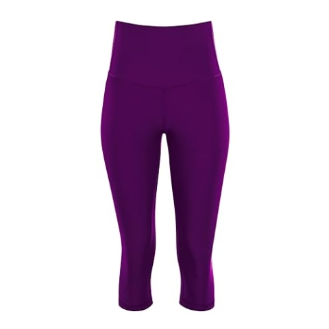 Winshape Damen Functional Comfort ¾-Tights Hwl217c “high Waist” Mit V-Shape Applikation Und Core-Bund Leggings, Dark-Plum, XS EU