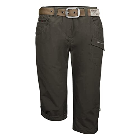 G.I.G.A. DX Damen Casual Caprihose mit Gürtel/Kurze Hose - GS 35 WMN PNTS, dunkelstein, 40, 38200-000