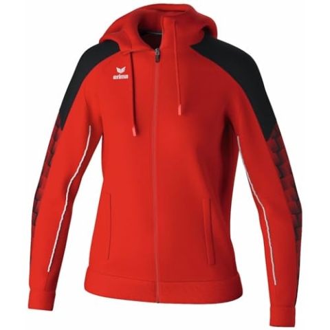 Erima EVO Star Kapuzenjacke Damen rotschwarz, 44 Damen