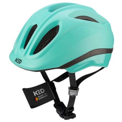 Meggy II Trend Kinder Fahrradhelm, Made in Germany, mit LED-Rücklicht, nur 220g, QUICKSAFE Verstellsystem und Insektenschutz