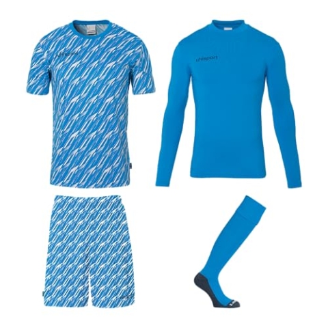 uhlsport Herren Progressive Torwart Set Trikot, Cyan/Weiß, XL EU