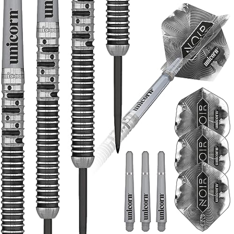 Unicorn Phase 5 Noir Dartpfeil, schwarz/Silber, 24 g