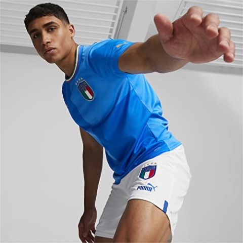 PUMA PUMA FIGC Men's Season 2022/23 Official Home T-Shirt, Ignite Blue-Ultra Blue, M
