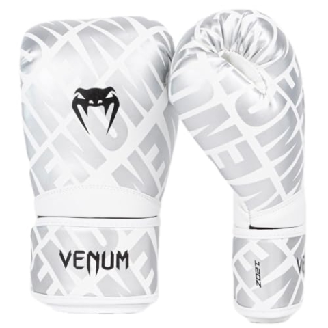 Venum, Contender 1.5 XT Boxhandschuhe, Unisex Erwachsene, 14 Oz, Weiß/Silber
