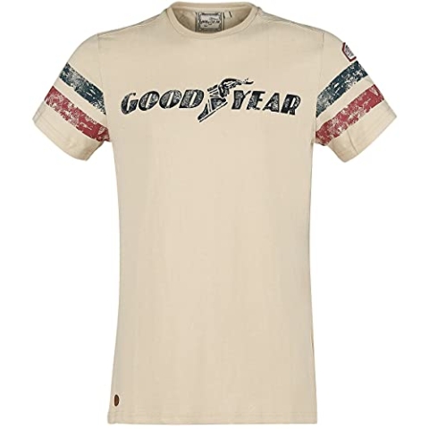 Goodyear Grand Bend Männer T-Shirt beige XXL 100% Baumwolle Biker, Rockabilly, Rockwear, Streetwear