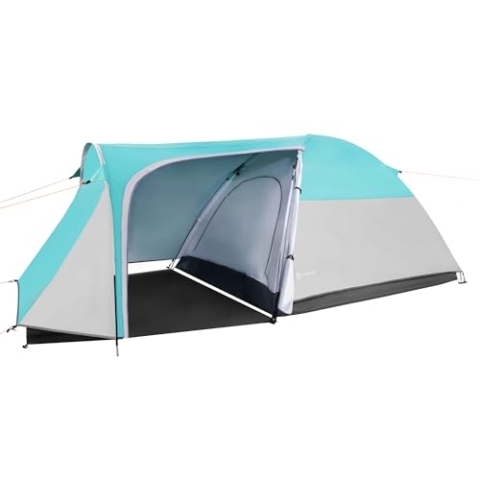 SPRINGOS Campingzelt Tunnelzelt 3-Personen-Zelt mit Vorraum und Schlafplatz inkl. Tragetasche Anker Abspannleinen