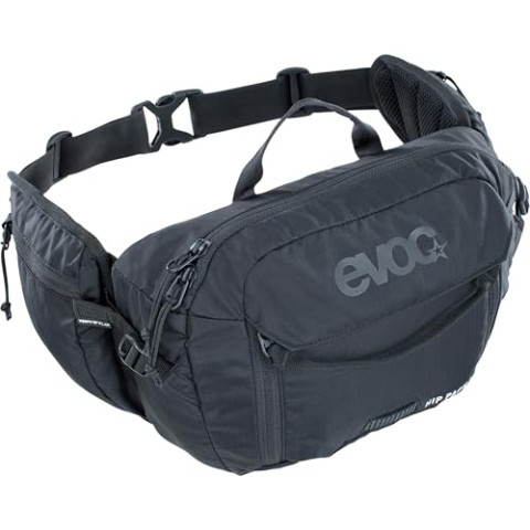 EVOC HIP PACK 3l Hüfttasche Bauchtasche Hüftbeutel (3l Fassungsvermögen, AIRFLOW CONTACT SYSTEM, mit verstellbarem Hüftgurt, VENTI FLAP-System), Schwarz