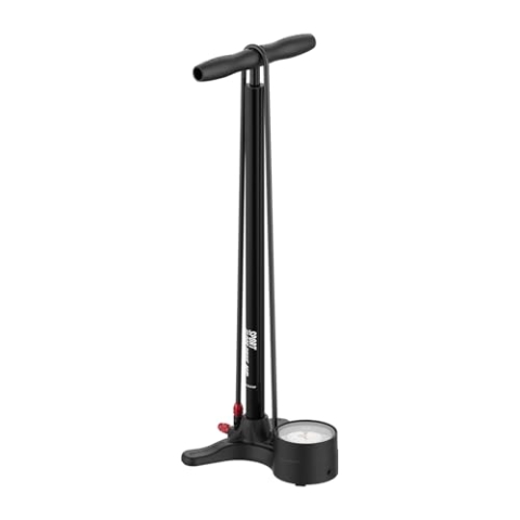 LEZYNE Sport Floor Drive 3,5 Hochdruck-Fahrrad-Standpumpe mit 8,9 cm Analoganzeige – langlebige 220 PSI Reifenluftpumpe für Rennräder/Rennräder – ABS-1 Pro Chuck passend für Presta-/Schrader-Ventil