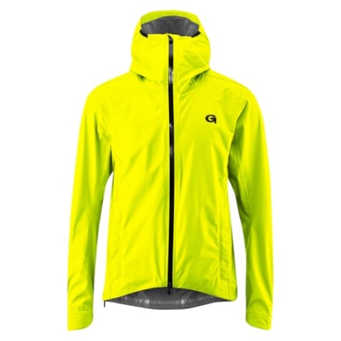Gonso Save Plus, Herren Fahrradjacke, wasserdichte Regenjacke, Wasserdicht bis 10.000 mm & Winddicht, G-Tex, 2, 5-Lagenlaminat & getapte Nähte, Körpernahe Passform, PFC-frei, Gelb, Gr. 5XL