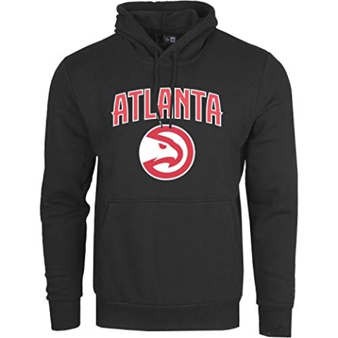 New Era - NBA Atlanta Hawks Team Logo Hoodie - Schwarz Größe S, Farbe Schwarz