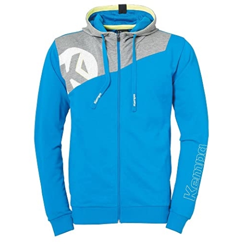 Kempa Herren Core 2.0 Kapuzenjacke, kempablau/Dark grau melan, XXL