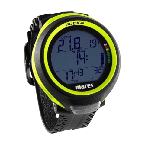 Mares Puck 4 Tauchcomputer - Luft und Nitrox, Farbe:gelb