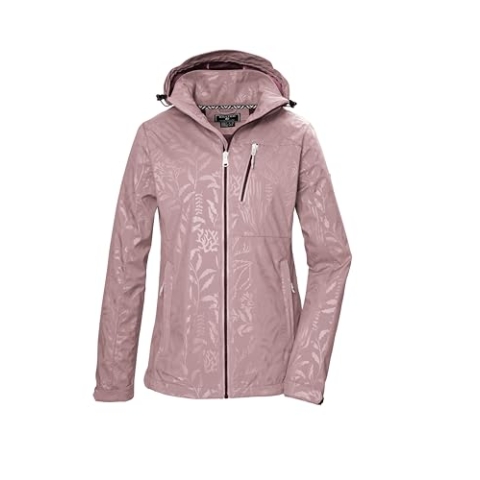killtec Damen Softshelljacke/Outdoorjacke mit abzippbarer Kapuze KOS 122 WMN SFTSHLL JCKT FLORAL, woodrose, 44, 42846-000