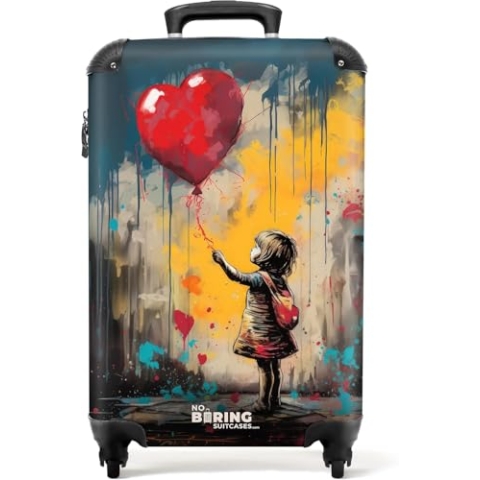 NoBoringSuitcases.com Handgepäck Koffer, Reisekoffer, Reisetasche mit Rollen, Koffer Groß, Hartschalenkoffer, Trolley Handgepäck, Koffer Mittelgroß, Suitcase, TSA Schloss, Koffer Klein, Graffiti-Druck