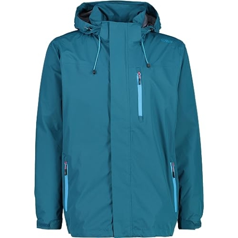 CMP - Herrenjacke mit Reißverschluss und atmungsaktiver Kapuze, Tiefer See, 58
