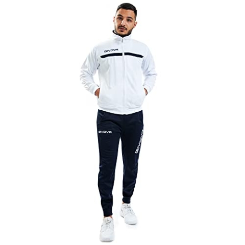 Givova, anzug givova eins full zip, weib/blau, 2XL