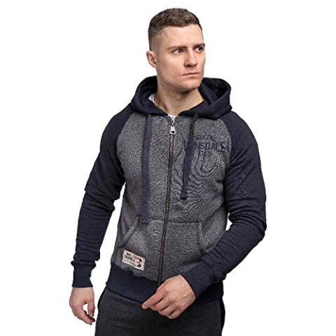 Lonsdale London Slough Männer Kapuzenjacke blau meliert 3XL 50% Baumwolle, 50% Polyester Streetwear