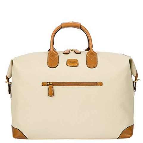 Bric's Holdall Firenze Collection, Reisetasche mit Schulterriemen und Schulterstütze für Koffer, Integriertes TSA-Vorhängeschloss, PVC, Größe: 43x28x19 cm, Creme