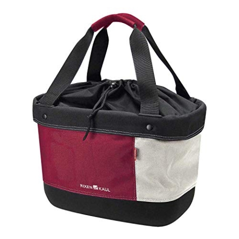 KLICKFix Unisex-Adult Shopper Alingo Fahrradkorb, Rot/Creme, 17 Liter