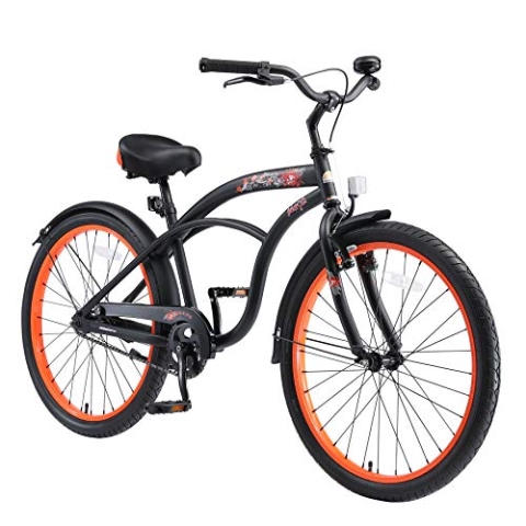 BIKESTAR Jugendfahrrad Kinderfahrrad für Jungen und Mädchen ab 9 Jahre | 24 Zoll Kinderrad Cruiser | Fahrrad für Kinder Schwarz | Risikofrei Testen