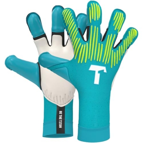 T1TAN Rebel 2.0 Sky Blue - Torwarthandschuhe Herren - Profi Fussballhandschuhe Erwachsene & Jugendliche - Die Handschuhe für Fußball und jeden Torwart - Größe 10