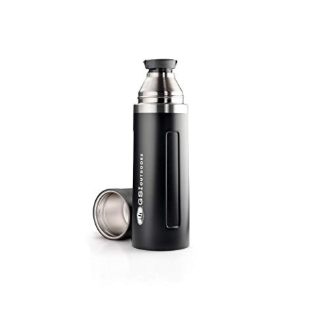 GSI Outdoors Glacier Vacuum Bottle Thermoskanne, Schwarz (Black), 1 L