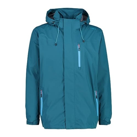 CMP - Herrenjacke mit Reißverschluss und atmungsaktiver Kapuze, Tiefer See, 48