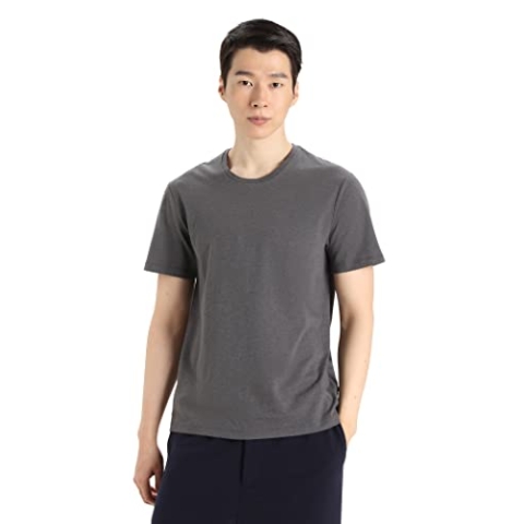 Icebreaker - Herren T- Shirt Natural Blend Zentral Klassisch Slim Fit - Für Alltag, Fitness & Training - Monsun, M