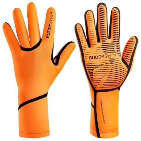 Buddyswim 2,5 mm Dicke Neoprenhandschuhe für das Freiwasserschwimmen. Sporthandschuhe Herren und Damen aus Neopren, ideal zum Tauchen, Unterwassersport, Surfen und Arbeiten im Wasser. Gloves Neopren.