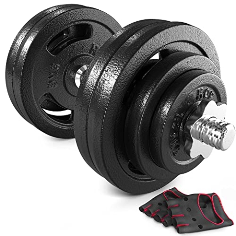 Hop-Sport Guss Kurzhanteln Hantel Set Hanteln 10kg 15kg 20kg 30kg 40kg 60 kg Gewichte (1 x 30 kg)