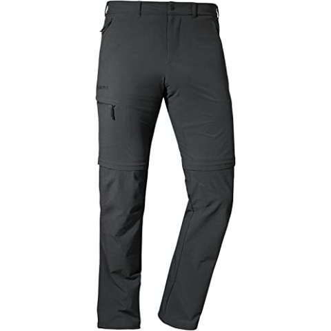Schöffel Herren Pants Koper1 Zip Off, flexible Herren Hose mit Zip-Off Funktion, schnell trocknende und kühlende Wanderhose aus 4-Wege-Stretch, asphalt, 48