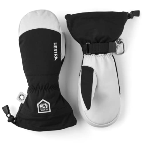Hestra Army Leather Heli Skihandschuh - Klassischer Schneehandschuh zum Skifahren, Snowboarden und Bergsteigen, Schwarz, 9