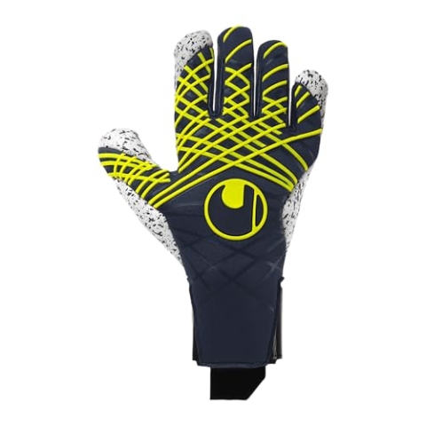 uhlsport Fußball Torwarthandschuhe Prediction Supergrip+ HN, 8.5, Marine/weiß/Fluo gelb