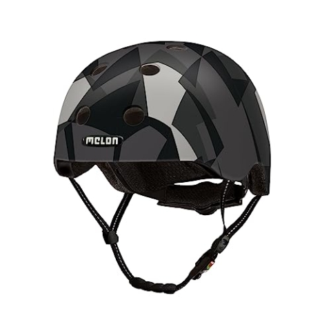 Melon »Black Widow« Leichter und Cooler Fahrradhelm für Damen, Herren und Kinder mit maximalem Schutz Größe M-L (52–58cm) Grau Dunkelgrau Mosaik Bunt
