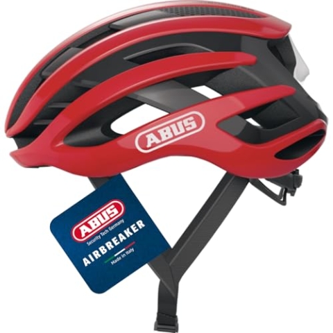ABUS Rennradhelm AirBreaker - High-End Fahrradhelm für den professionellen Radsport - für Jugendliche und Erwachsene - Helm für Damen und Herren - Rot, Größe S