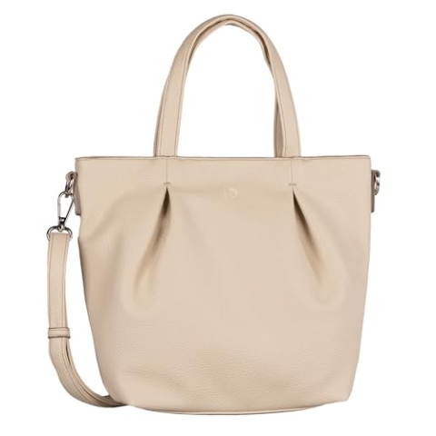 TOM TAILOR Denim Laurie Damen Shopper Umhängetasche Reißverschluss Mittelgroß Weiß