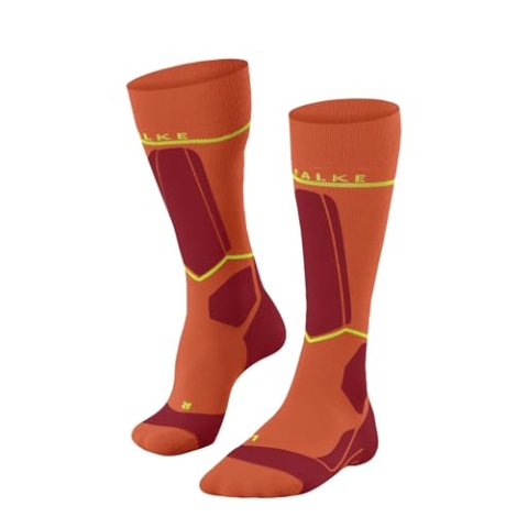 FALKE Herren Skisocken SK Energizing Wool M Kh Wolle Funktionsmaterial mit Kompression 1 Paar, Orange Flash 8036, 43-46
