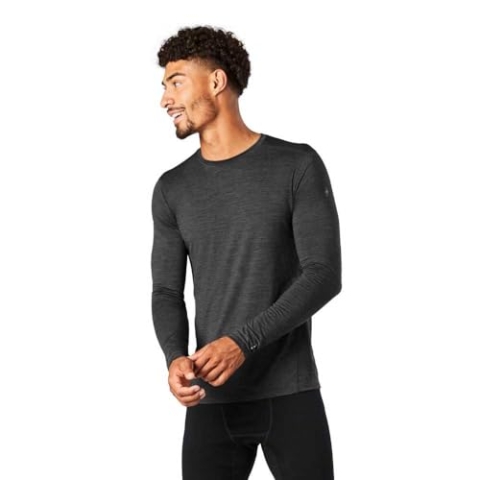 Smartwool Men's Classic All-Season Merino Base Layer Long Sleeve, Iron Heather, S
